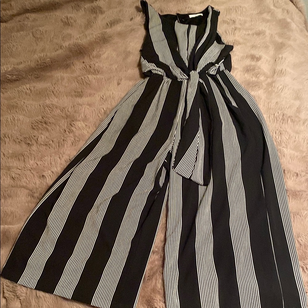 Striped Black and White Jumpsuit